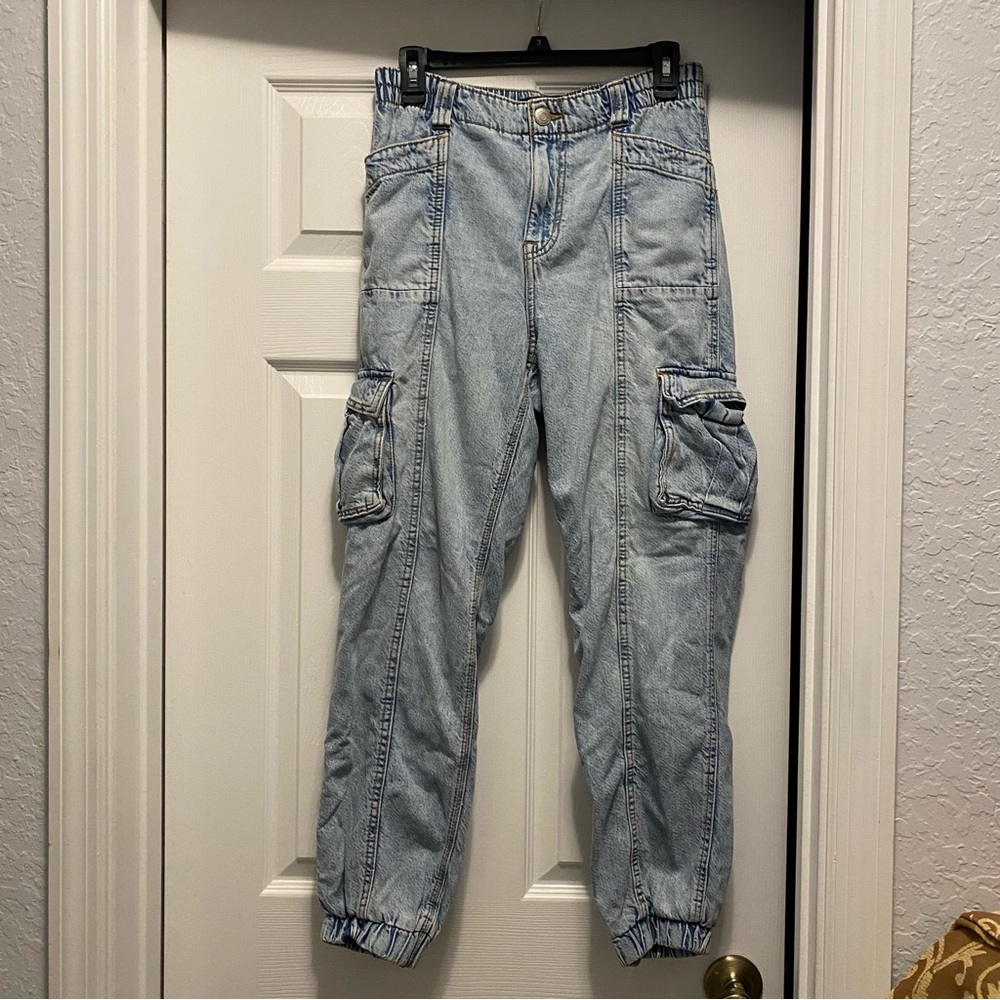 Aeropostale Baggy Jogger Jeans - Light Wash Denim - Small - Item 0058